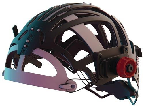 Kopfbedeckung ISOFIT® HEADGEAR HYBRID 1 schwarz,rote Knöpfe OPTREL