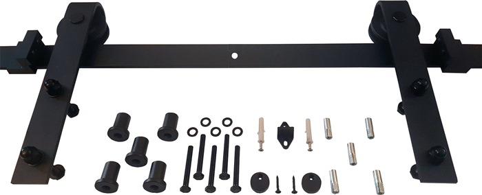 Schiebesystem 450101 100 kg 2000 mm schwarz Holztüren 38-40 mm Komplettset Wandmontage INTERSTEEL