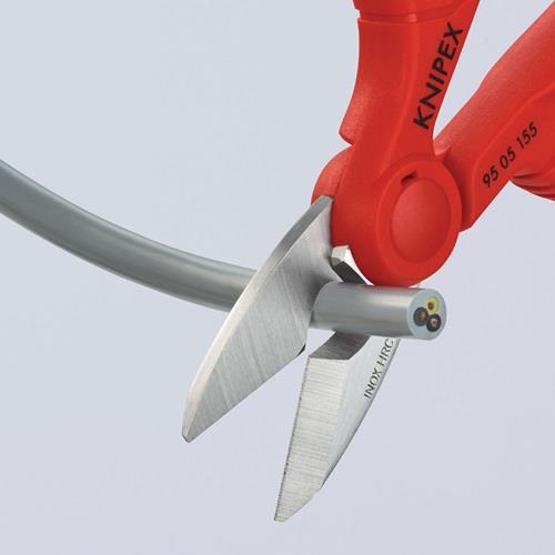 Elektriker-/Handwerkerschere L.155mm 2-K.-Hüllen KNIPEX