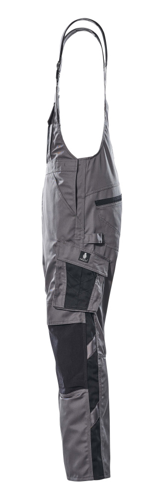 Latzhose mit Knietaschen UNIQUE Anthrazit/Schwarz 76C48