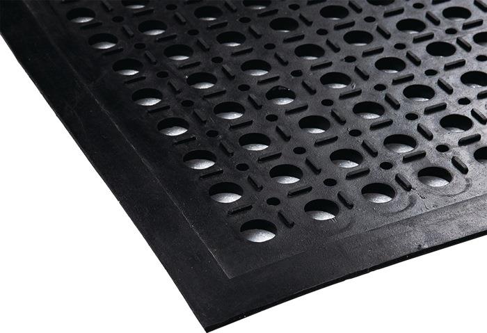 Anti-Ermüdungsmatte Breite 0,9 m Länge 1,5 m Dicke 12 mm schwarz NR/SBR ohne Gewebeeinlage