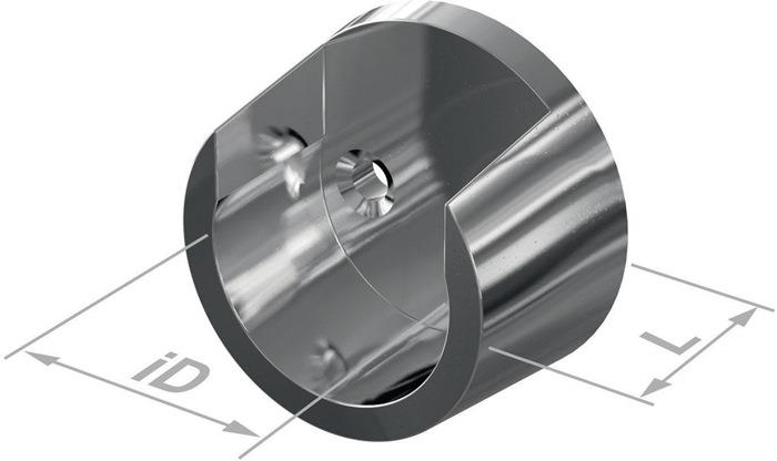 Schrankrohrlager Wandmontage silberfarbig Ø 20 mm 11069