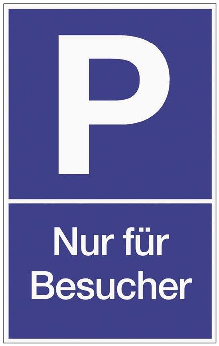 Parkplatzbeschilderung Parken für Besucher L250xB400 mm Kunststoff blau/weiß