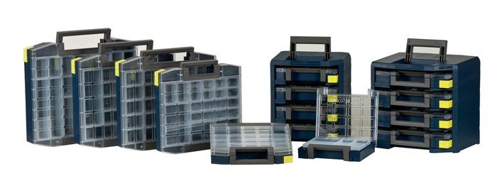 Sortimentskoffer boxxser 55 4x4-0 B.241xT.225xH.55mm o.Fächer f.Einsätze der H.47mm Unterteil PP/Deckel PC m.Profilraster RAACO