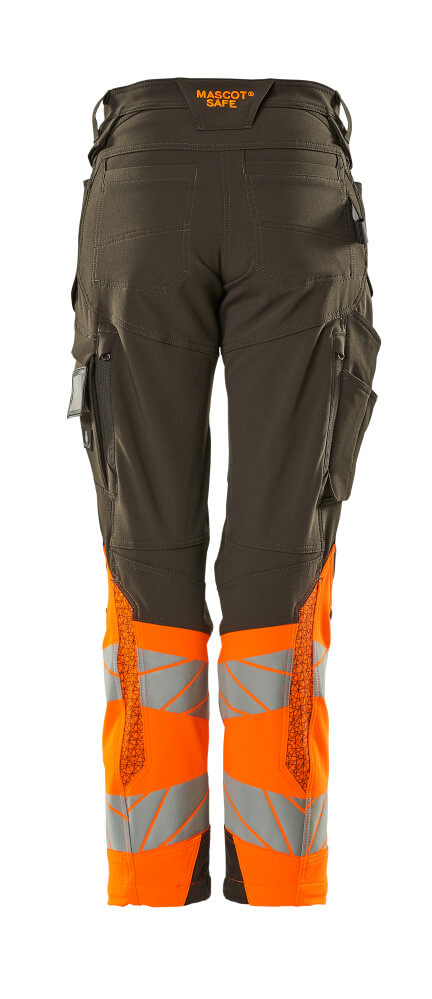 Damen-Passform DIAMOND Hose mit Knietaschen ACCELERATE SAFE Dunkelanthrazit/Hi-vis Orange 82C50