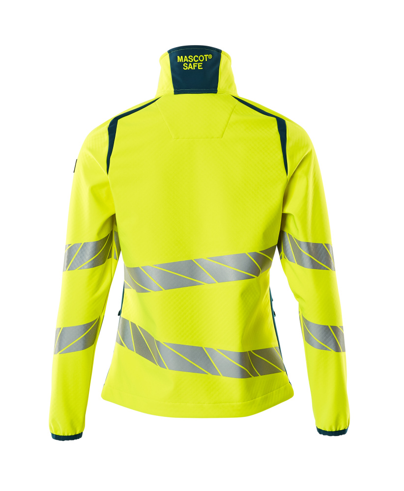 Damen-Passform Softshelljacke ACCELERATE SAFE Hi-vis Gelb/Dunkelpetroleum 5XL
