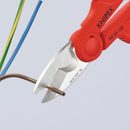 Elektriker-/Handwerkerschere L.155mm 2-K.-Hüllen KNIPEX