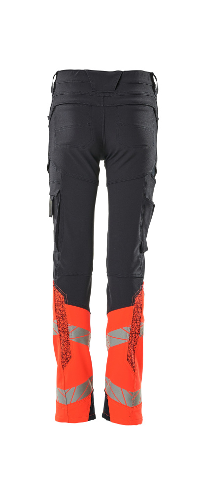 Hose für Kinder ACCELERATE SAFE Schwarzblau/Hi-vis Rot 116