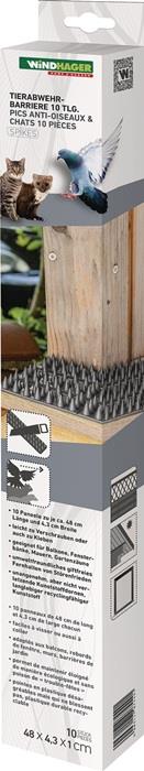 Tierabwehr-Barriere 10 Paneele 49 cm lang, 4,5 cm breit Kunststoff WINDHAGER