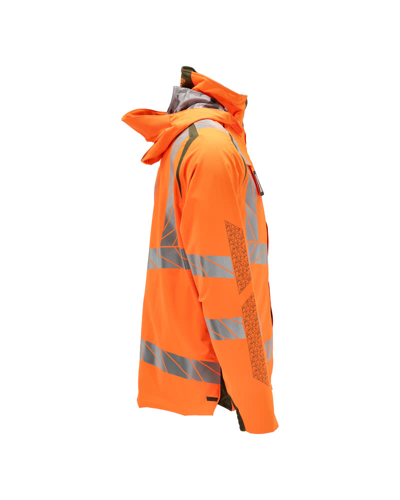 Hardshelljacke ACCELERATE SAFE Hi-vis Orange/Moosgrün S