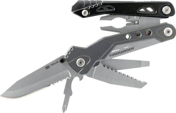 Notfalls-Überlebens-Multitool FIRERANGER Länge geschlossen 108 mm Klingenlänge 70 mm Leichtmetall TRUE UTILITY