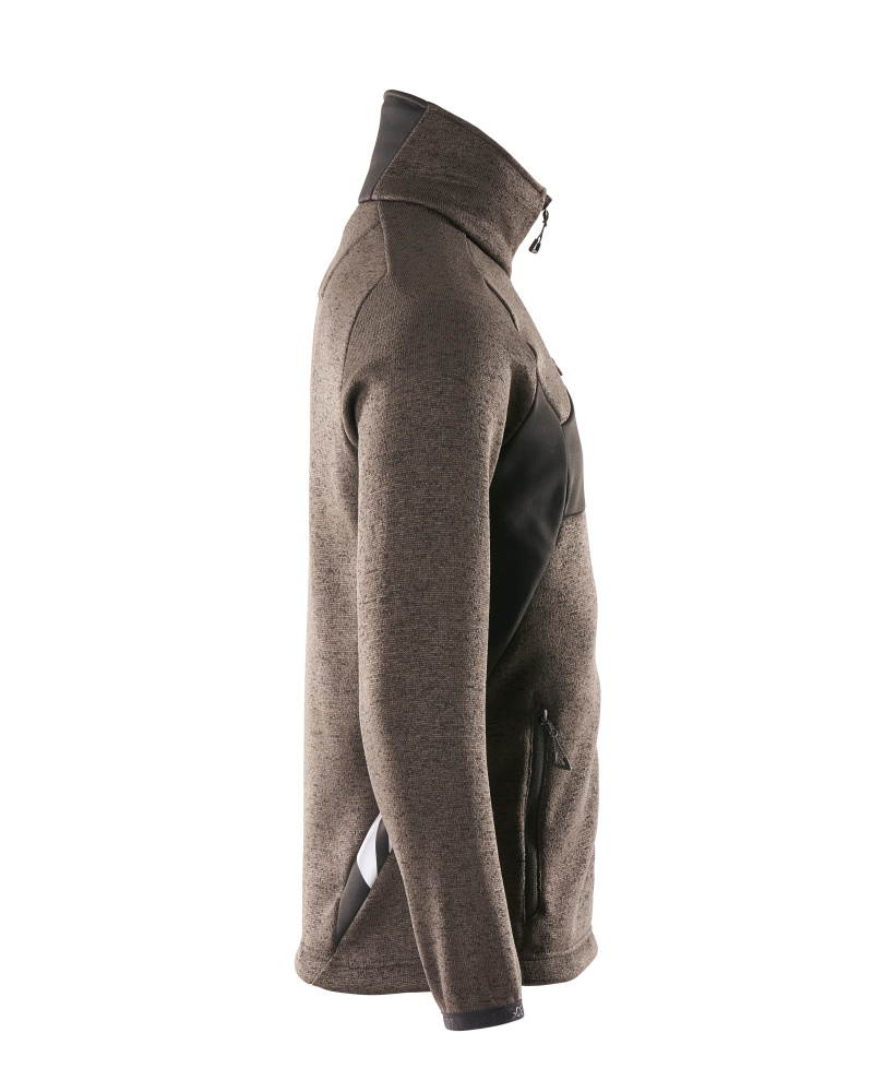 Strickpullover mit Reißverschluss ACCELERATE Dunkelanthrazit/Schwarz L