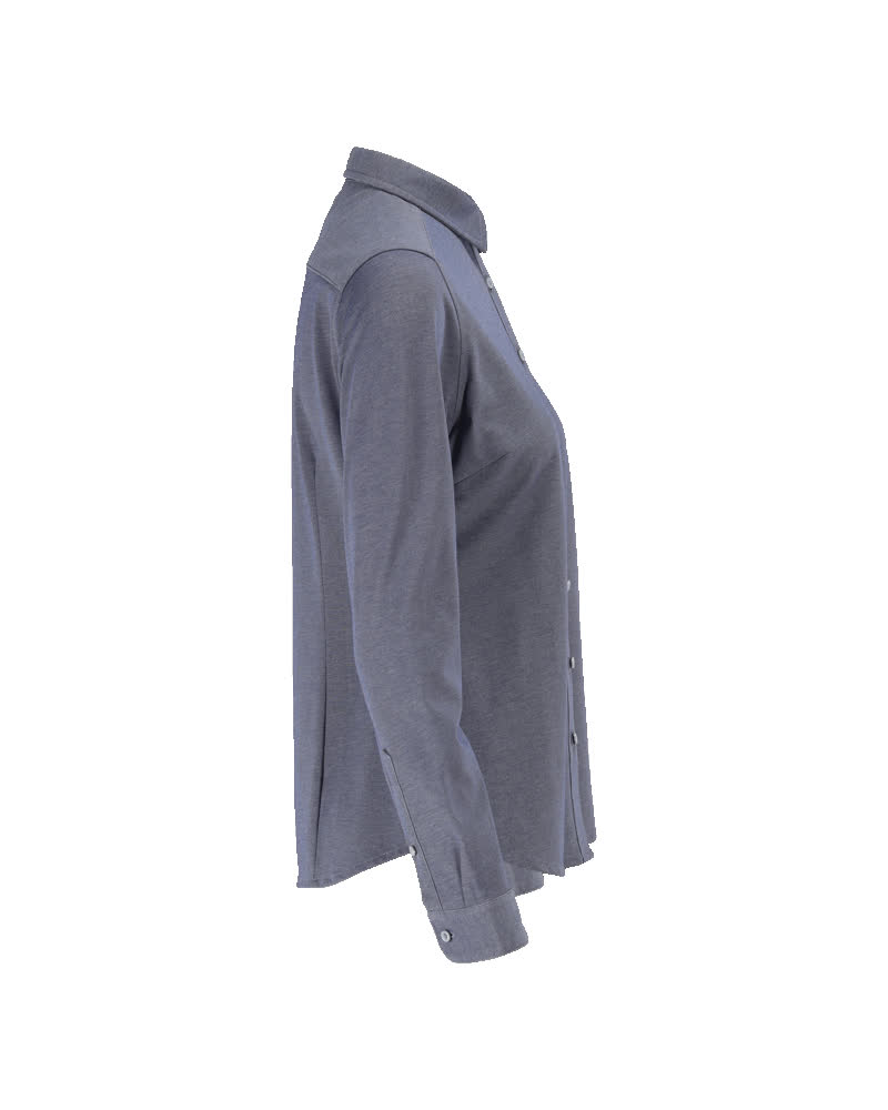 Damen-Passform Hemd FRONTLINE Blau-meliert 40