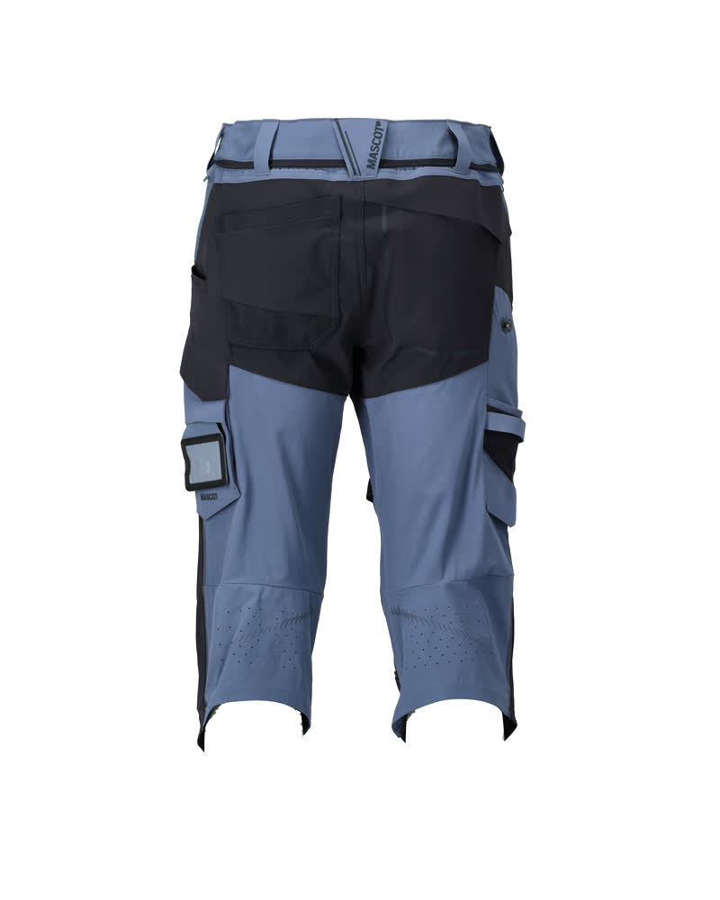 Dreiviertel-Hose mit Knietaschen CUSTOMIZED Steinblau/Schwarzblau C64