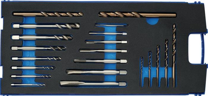 Maschinengewindebohrersatz DUO DIN 371/376 B/C M3-M12 21-teilig HSS-Co Kunststoffkassette PROMAT