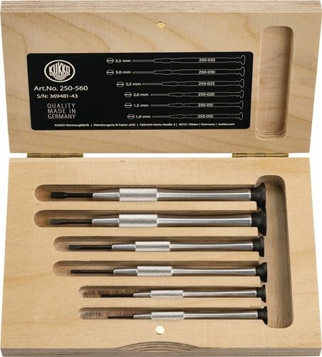 Feinmechanikerschraubendrehersatz 250 6tlg.Schlitz TURNUS