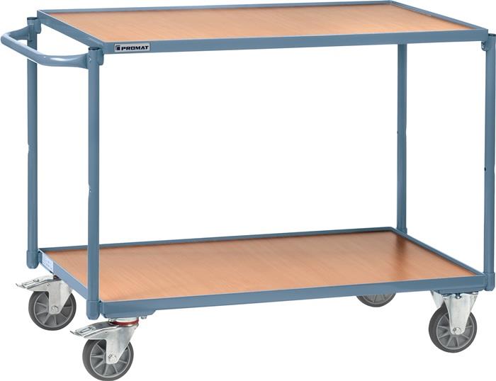 Tischwagen taubenblau, RAL 5014 Trgf.300 kg Schiebebügel waagerecht PROMAT 500 mm 850 mm