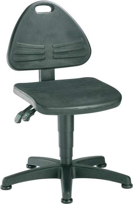 Arbeitsdrehstuhl ISITEC Bodengleiter Integralschaum schwarz 430-600 mm BIMOS