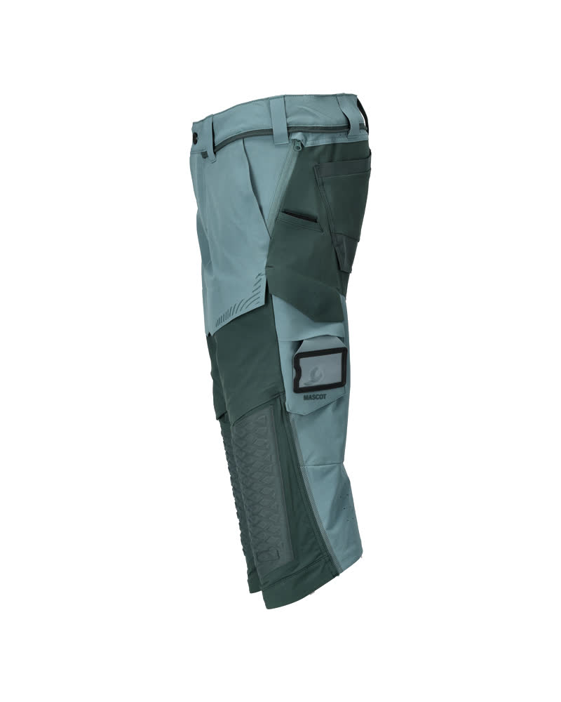 Dreiviertel-Hose mit Knietaschen CUSTOMIZED Hell Waldgrün/Waldgrün C64