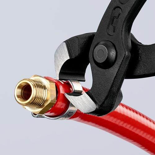 Ohrklemmenzange Gesamt-L.220mm Kopf schwarz atram.Kunststoff-Überzug KNIPEX