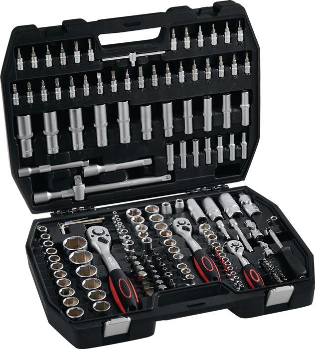 Steckschlüsselsatz 171-teilig 1/4 + 3/8 + 1/2 ″ Schlüsselweiten 4-32 mm Anzahl Zähne 72/72/72 6-Kant NOW