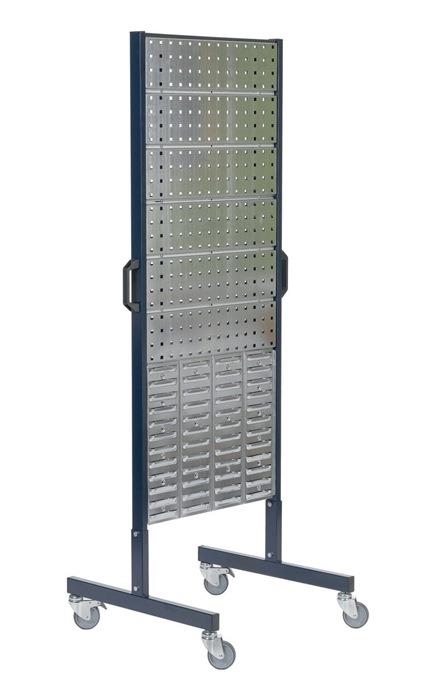 Doppelstativ Werkzeug-Sichtboxen-Doppelstativ (leer) Doppelstativ m.4 Loch-2 Schlitzplatten B.571xT.570xH.1600mm beidseitig z.bestücken RAACO