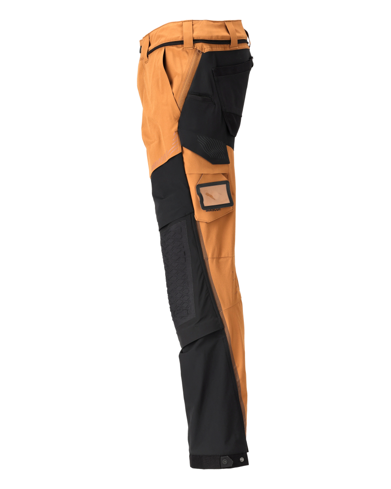 Hose mit Knietaschen CUSTOMIZED Nussbraun/Schwarz 76C48