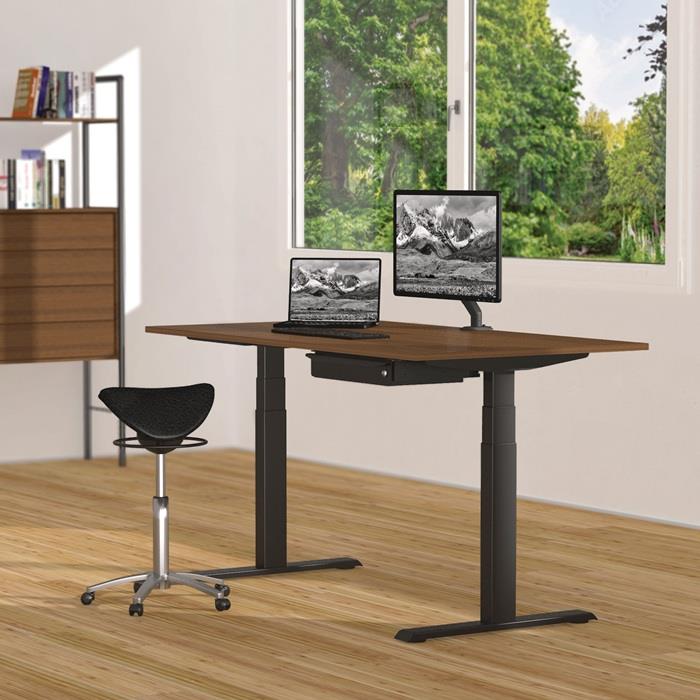 Steh Sitz Tischgestell schwarz RAL 9017 640-1290 mm 2 Motoren / 3-stufig