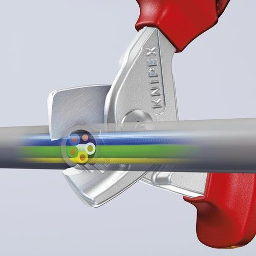 Kabelschere L.160mm Kopf verchr.VDE Mehrkomp.-Hüllen Form 1 KNIPEX