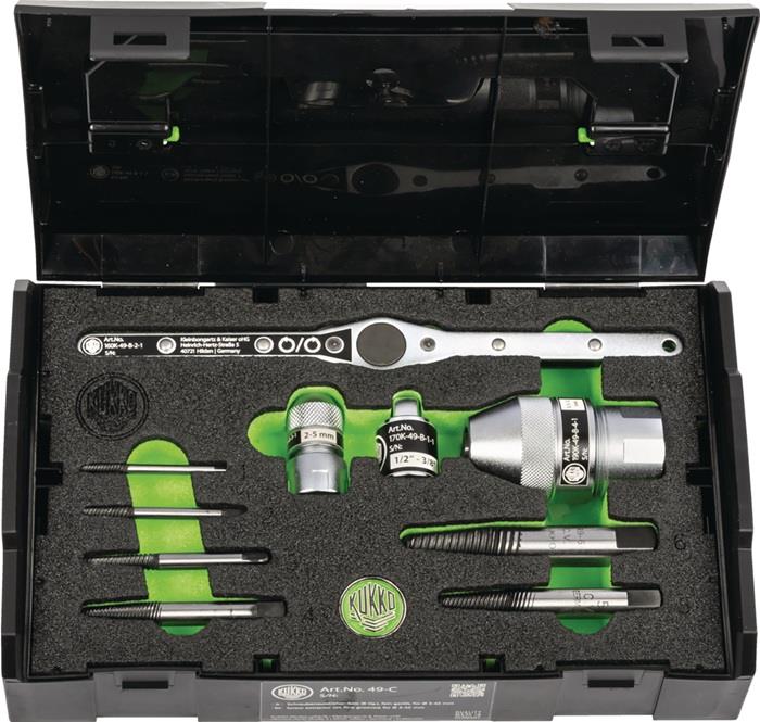 Schraubenausdrehersatz K-49 10teilig Schraubgewinde-D.4-20mm 10-teilig Nenngröße 4 - 20 KUKKO