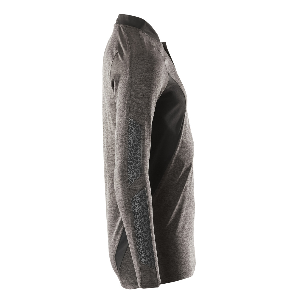 Polo-Shirt, Langarm ACCELERATE Dunkelanthrazit  meliert/Schwarz 2XLONE
