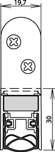 Türdichtung Schall-Ex® Ultra WS 1-290 2-s.L.1083mm Alu.silberf.HLT ATHMER