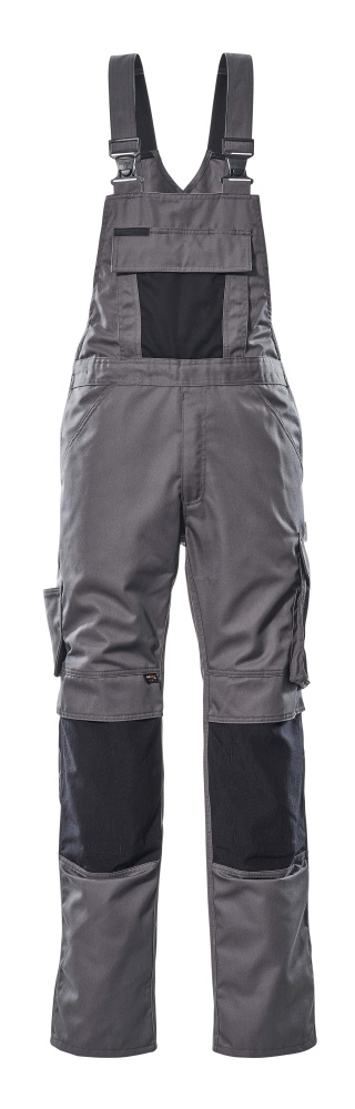 Latzhose mit Knietaschen UNIQUE Anthrazit/Schwarz 76C48