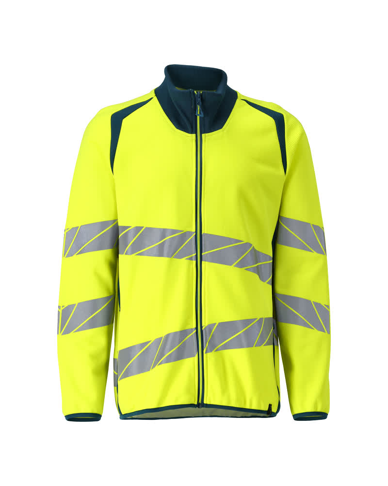 Sweatshirt mit Reißverschluss ACCELERATE SAFE Hi-vis Gelb/Dunkelpetroleum 4XL