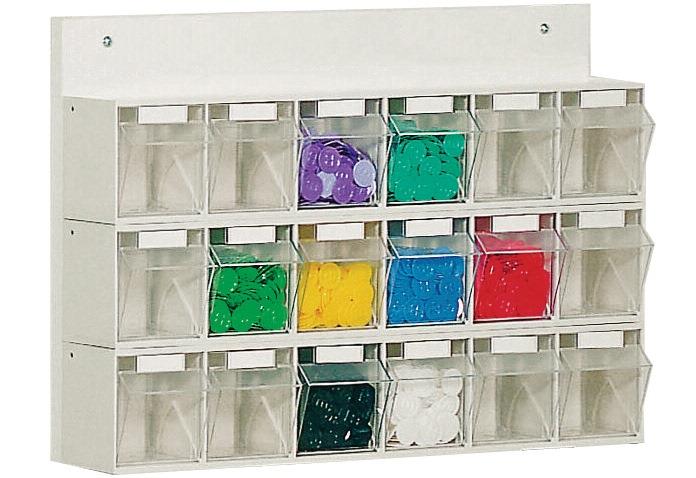 Klarsichtmagazin H410xB600xT108mm 18 x B Kunststoff weiß LOCKWEILER