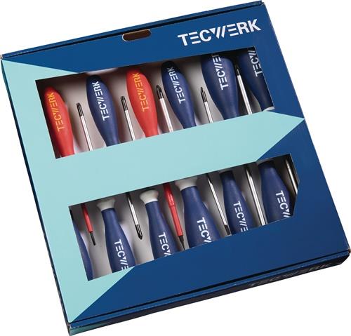 Schraubendrehersatz XXL 13-tlg.Schlitz/PH/PZD/TX Mehrkomponentengriffe TECWERK