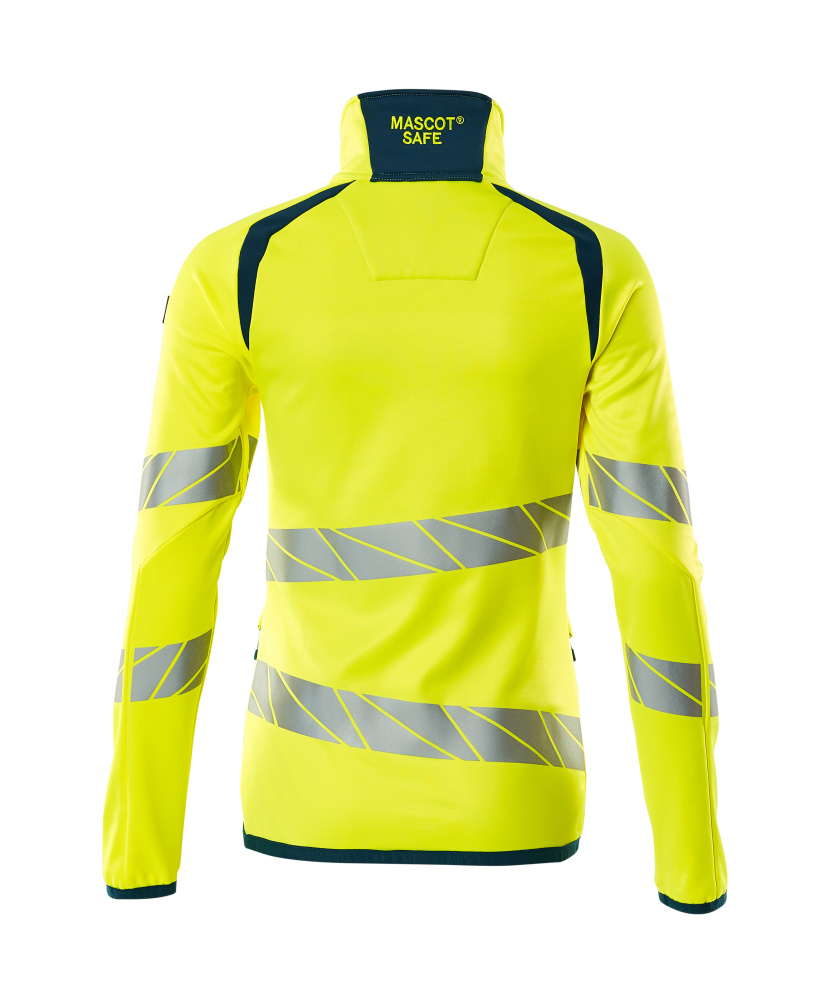 Damen-Passform Fleecejacke ACCELERATE SAFE Hi-vis Gelb/Dunkelpetroleum L