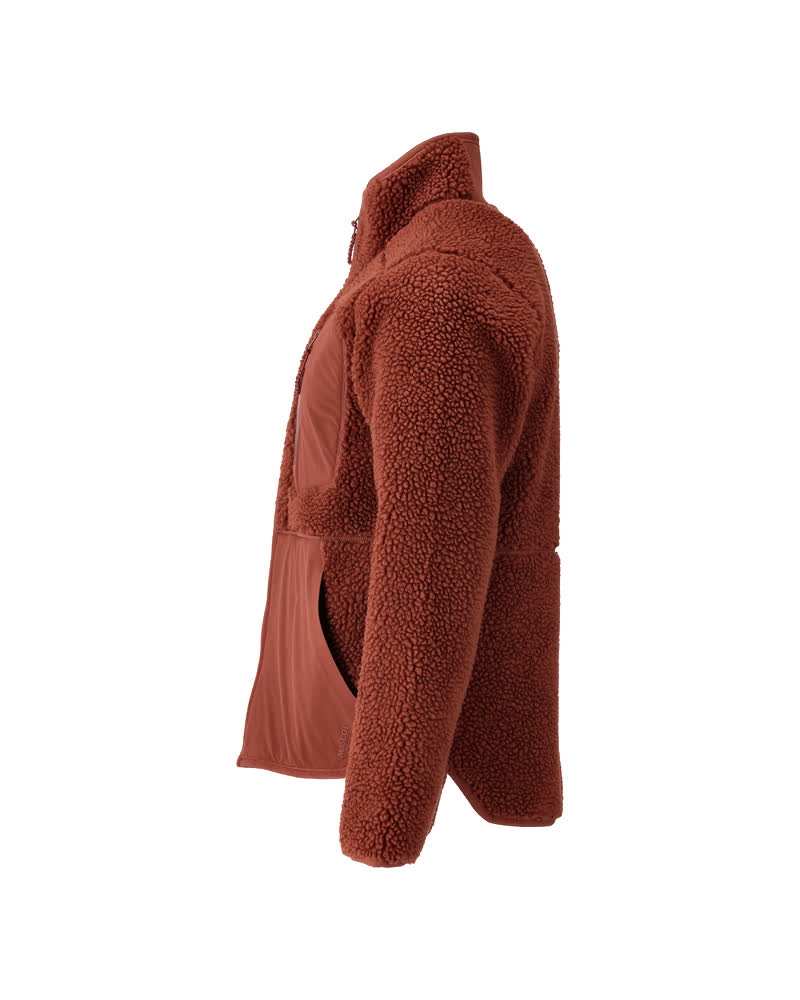 Faserpelz Jacke mit Reißverschluss CUSTOMIZED Herbstrot XL