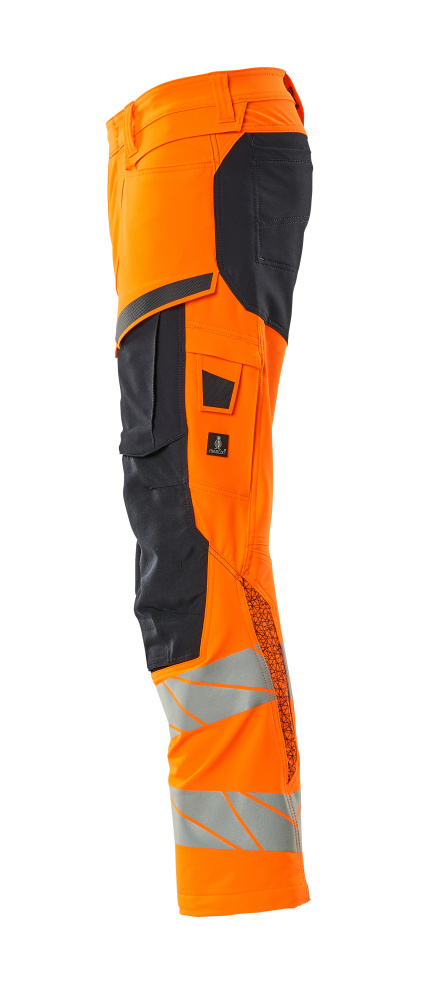 Hose mit Knietaschen ACCELERATE SAFE Hi-vis Orange/Schwarzblau 90C48