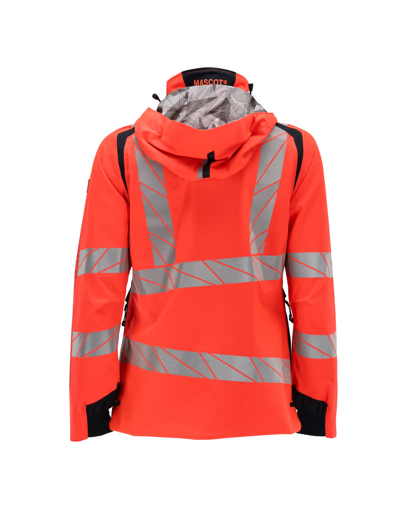 Damen-Passform Hardshelljacke ACCELERATE SAFE Hi-vis Rot/Schwarzblau L