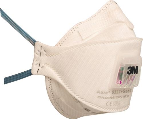Atemschutzmaske Aura™ 9322+Gen3 FFP2/V NR D m.Ausatemventil,faltbar 3M