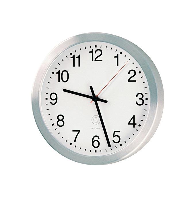 Wanduhr Funkuhr Aluminium 200 mm