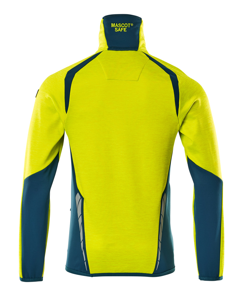 Fleecejacke mit kurzem Reißverschluss ACCELERATE SAFE Hi-vis Gelb/Dunkelpetroleum L