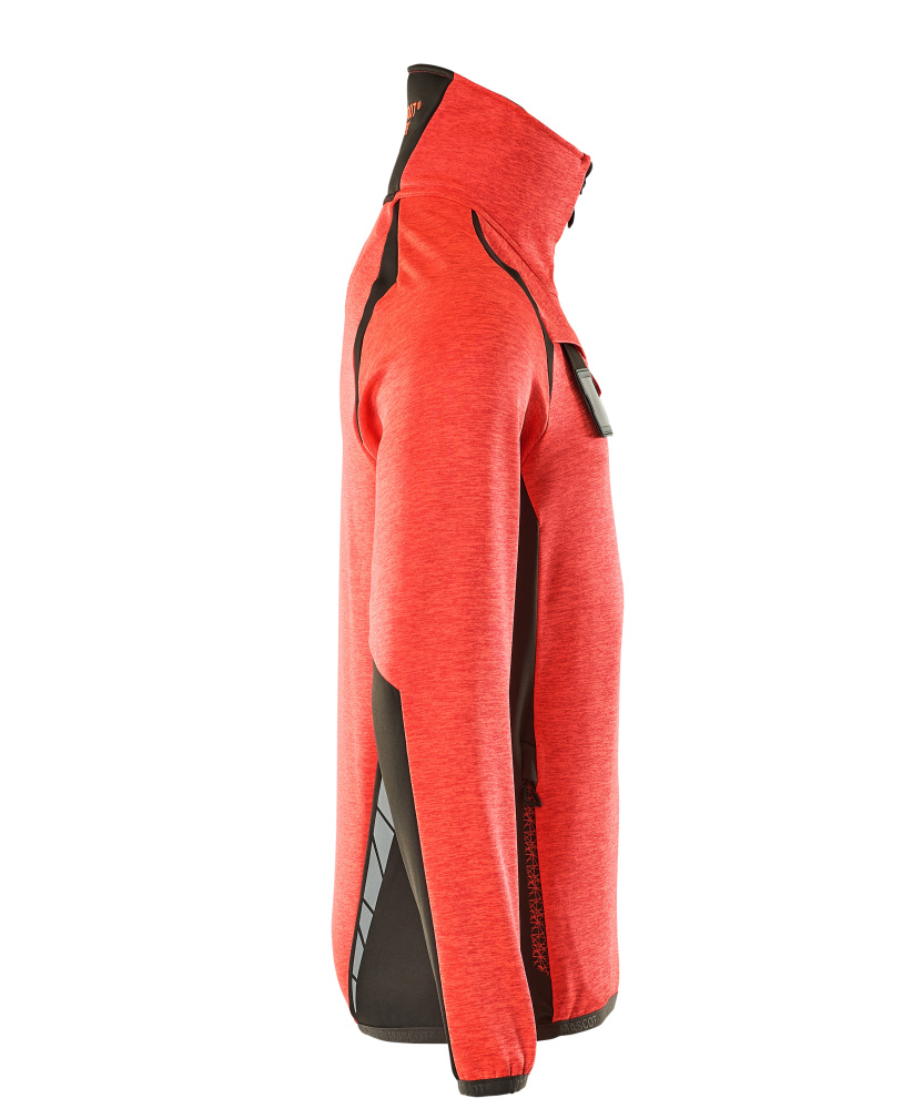 Fleecejacke mit kurzem Reißverschluss ACCELERATE SAFE Hi-vis Rot/Dunkelanthrazit L