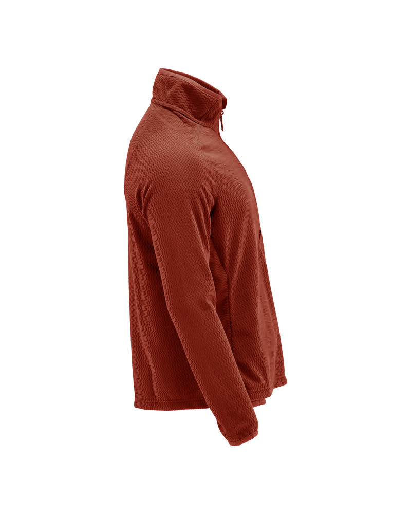 Microfleece Pullover mit kurzem Reißverschluss CUSTOMIZED Herbstrot XS