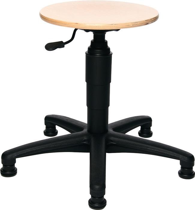 Drehhocker mit Bodengleitern Buche natur Sitzhöhenverstellung 390-520 mm TOPSTAR