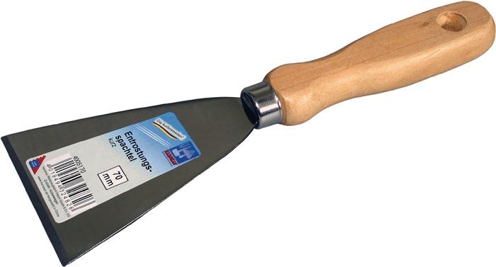 Entrostungsspachtel Breite 70 mm fein poliert Holz rund HAROMAC