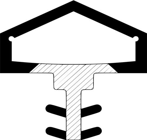 Zimmertürdichtung ADTP-401-2K Nut 4mm 12mm grau m.2 Komponenten Pro L.5m GFA