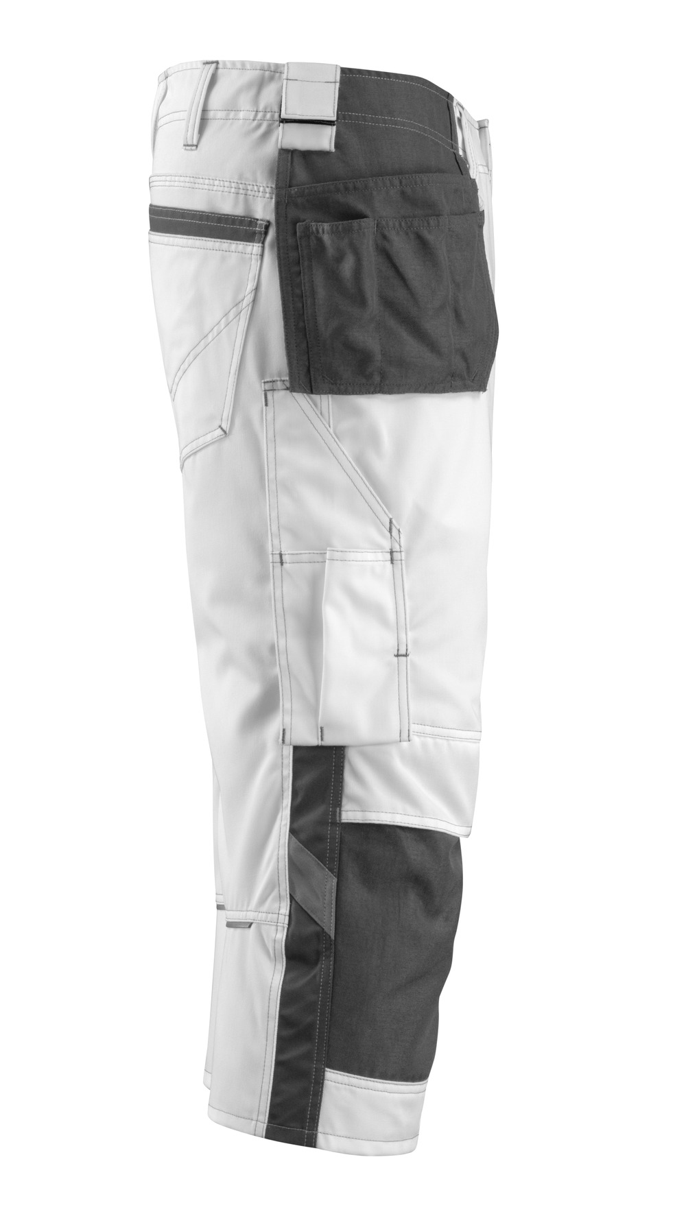 Dreiviertel-Hose mit Hängetaschen UNIQUE Weiß/Dunkelanthrazit C66