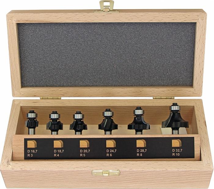 Abrundfräsersatz 973CT06A03 Hartmetall Schaft-Ø 8 mm 6-teilig FISCH-TOOLS